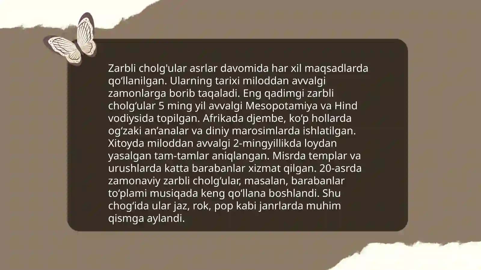 Zarbli cholg'ularga o'rgatish 3