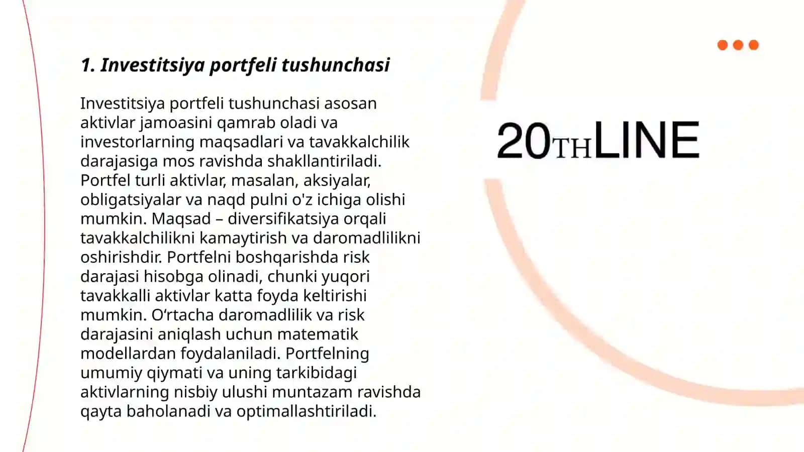 Investitsiya portfelini diversifikatsiya qilish va optimallashtirish yo‘llari 3