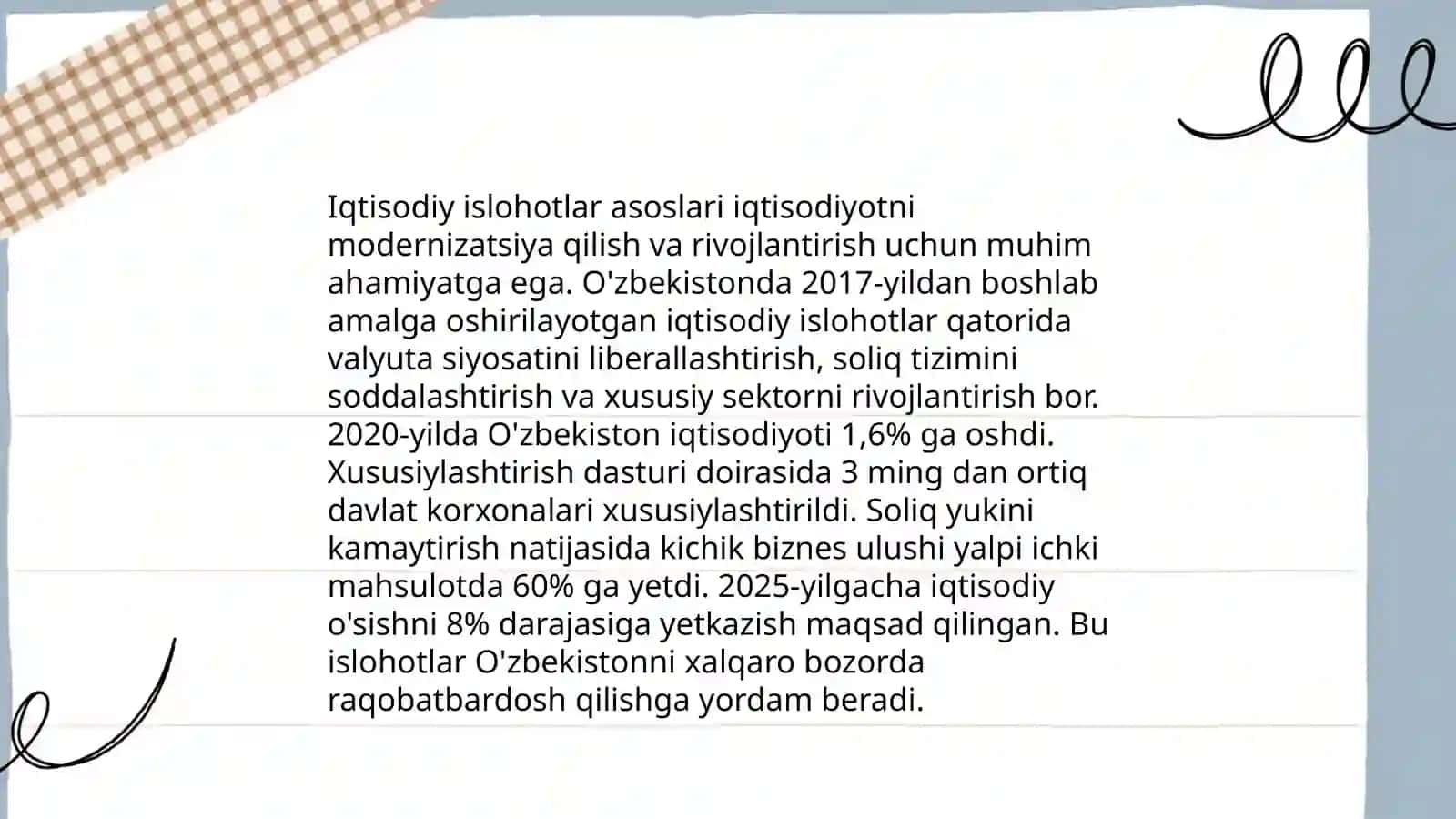 Iqtisodiy islohotlar 3