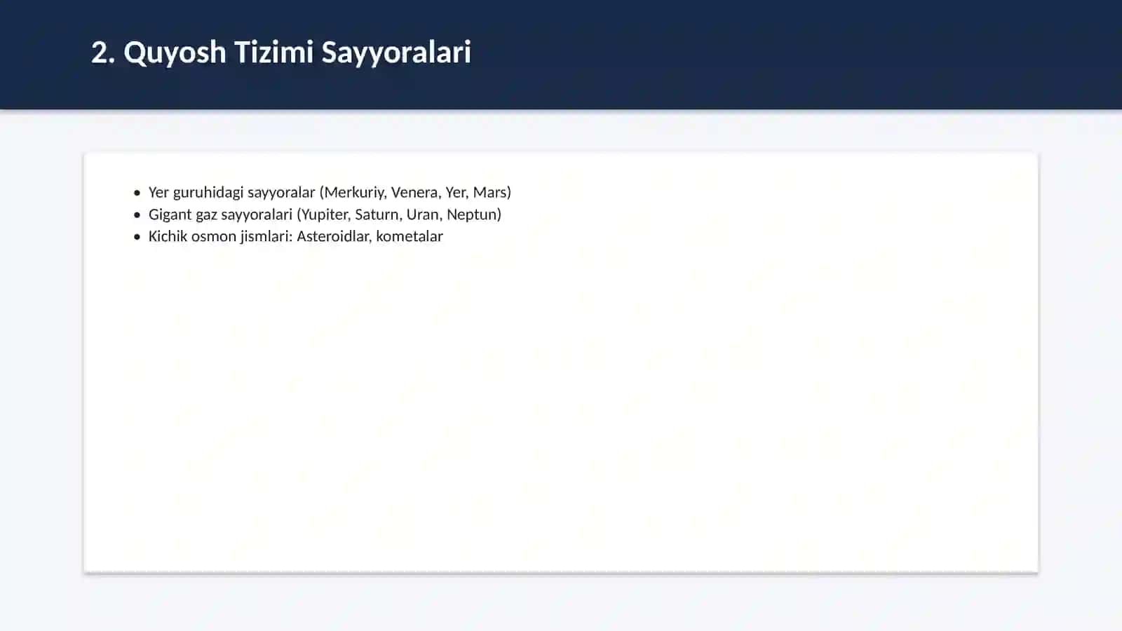 Quyosh tizimi va koinot sirlari 3