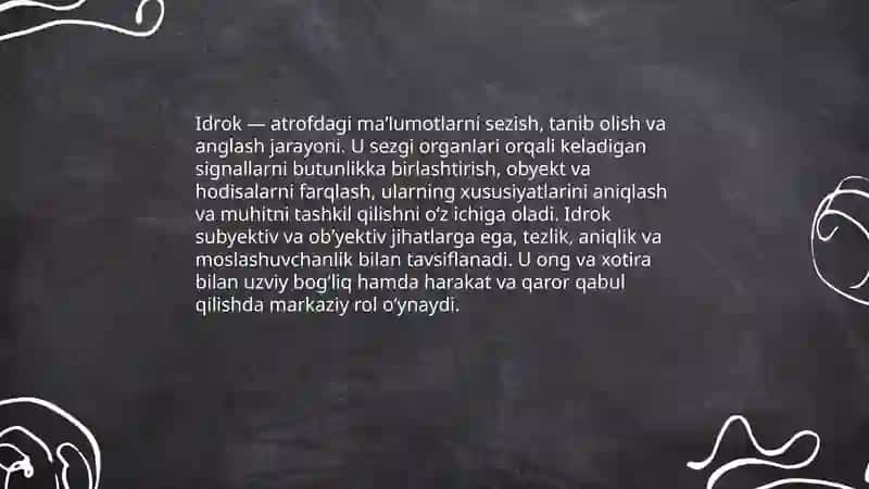 Idrok haqida tushuncha va uning xususiyatlari 3