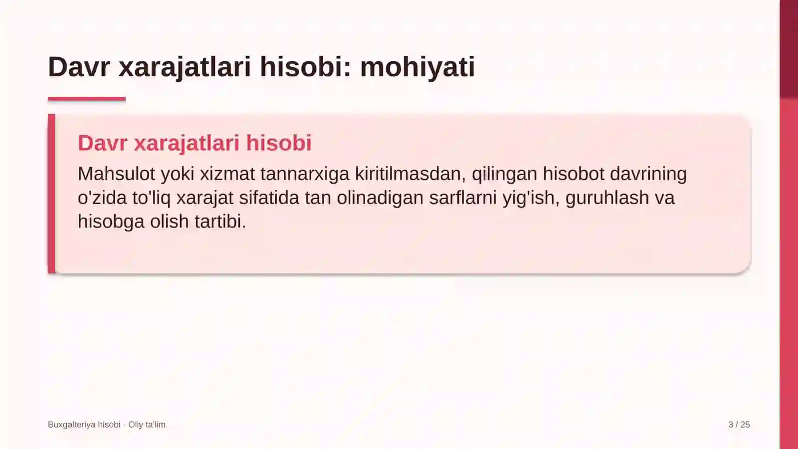 Ekologik nodavlat tashkilotlarda davr xarajatlari hisobi 3