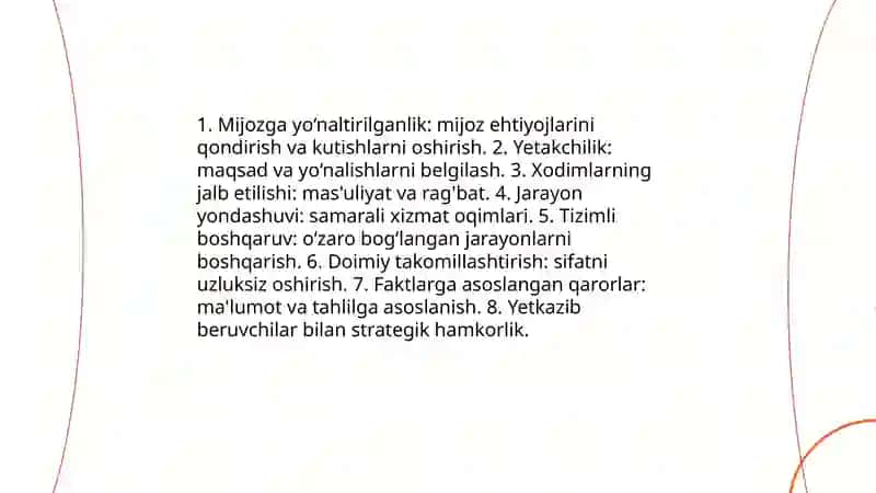 Mehmondo'stlik sohasida sifat menejmenti 3