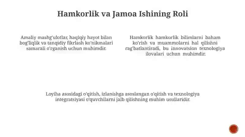 Texnologiya va uning oʻqitish metodikasi fanining oʻqitish metodologiyasi 3