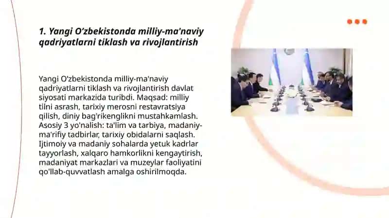 Yangi O’zbekistonda amalga oshirilayotgan manaviy o’zgarishlar 3