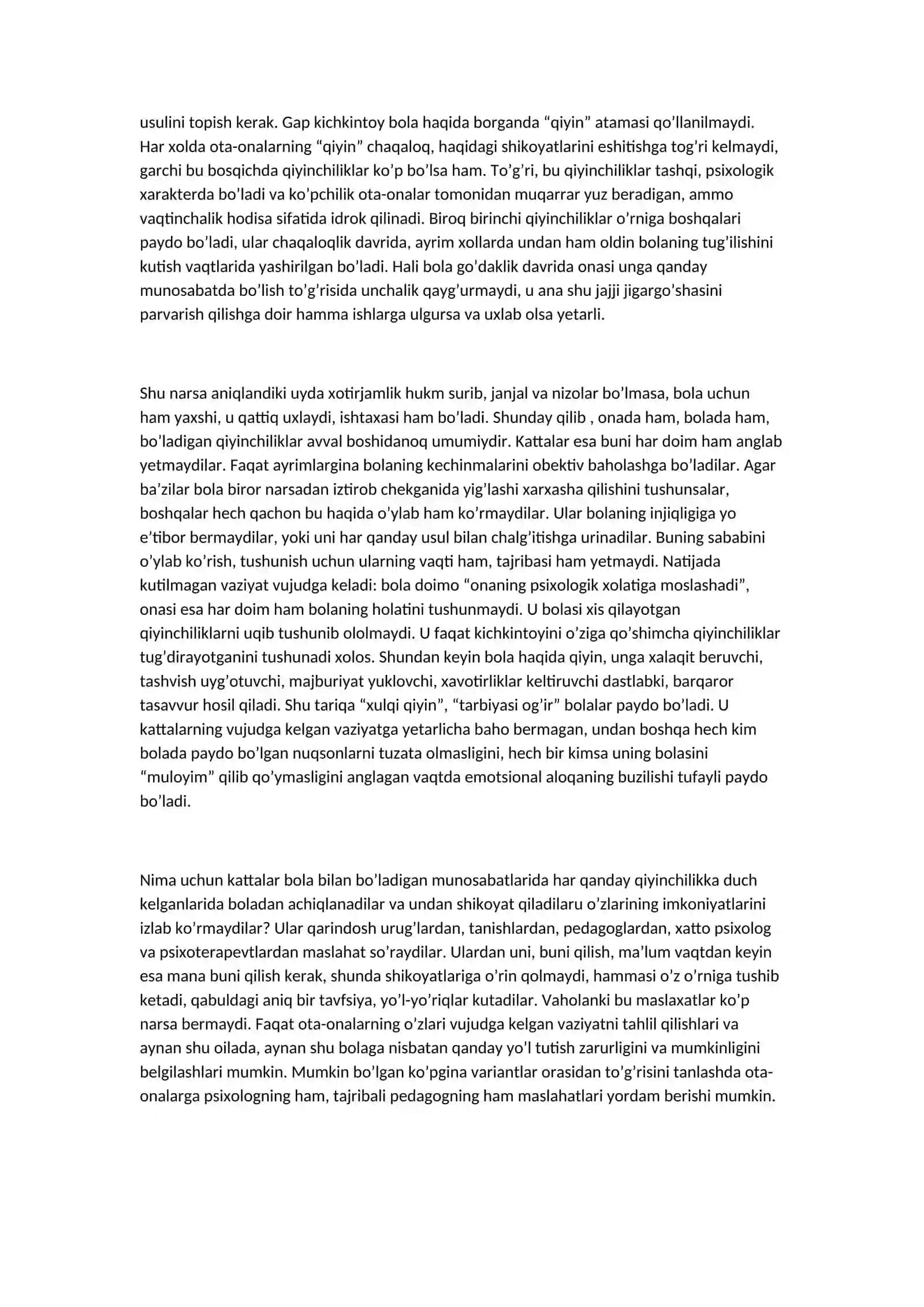 Tarbiyasi og’ir” bolalar xulq-atvorini to’g’irlashning psixologik masalalari 3