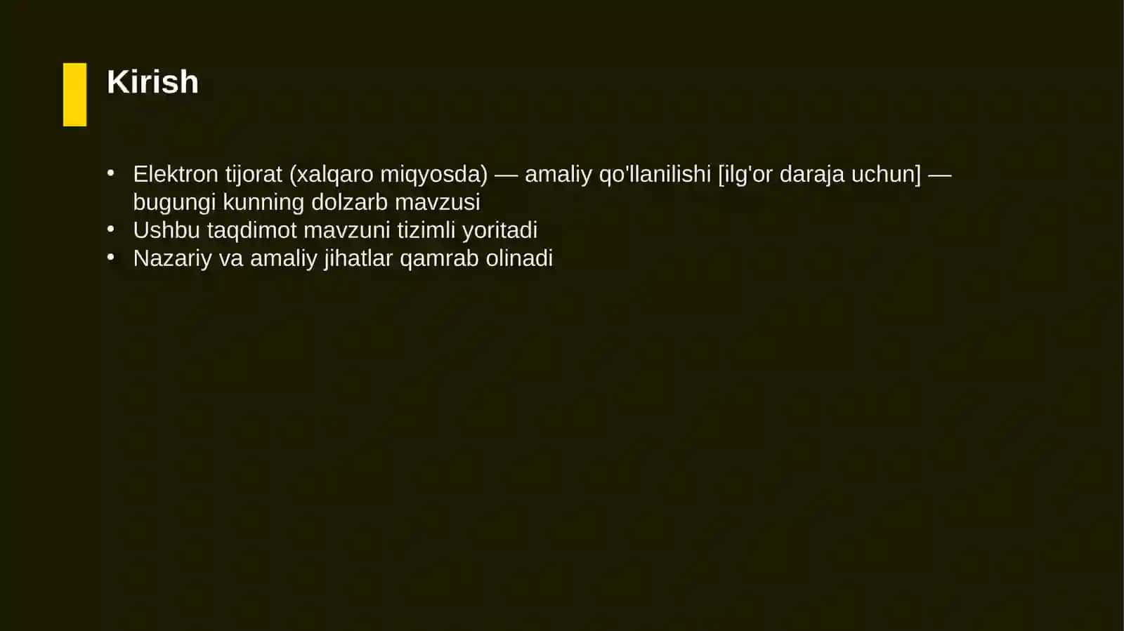 Elektron tijorat (xalqaro miqyosda) — amaliy qo'llanilishi [ilg'or daraja uchun] 3