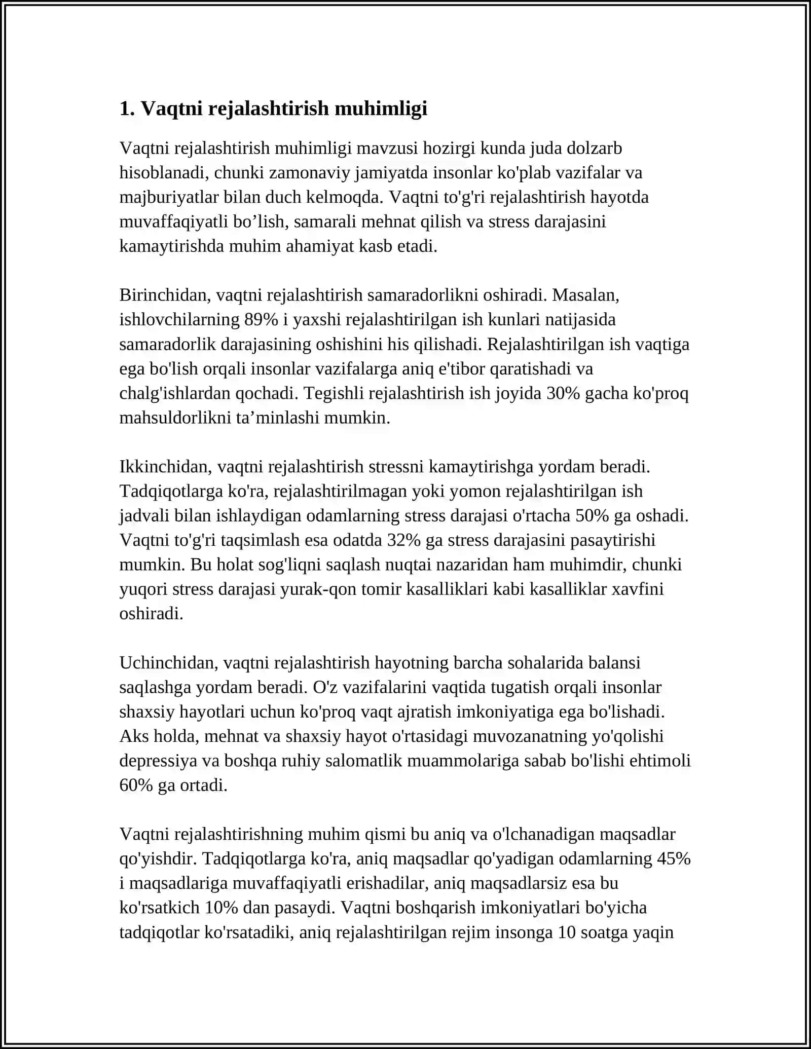 VAQT ABSORBERLARI. VAQTNI SAMARASIZ SARFLASHNI MINIMALLASHTIRISH USULLARI 3