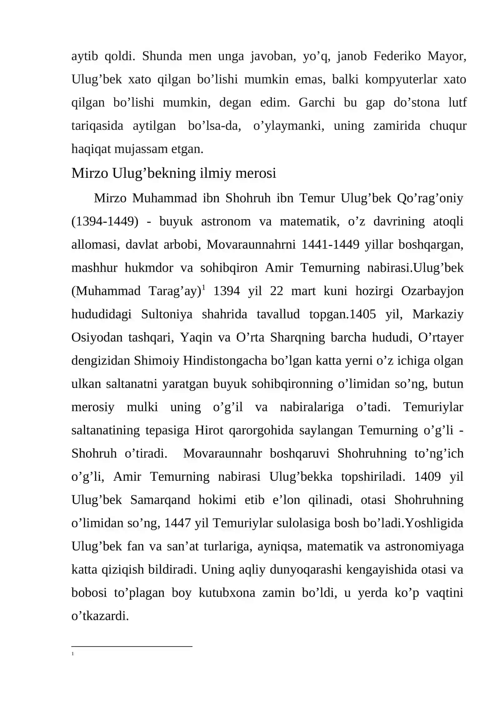 Mirzo Ulug’bek Davlat Arbobining Hayoti va Ilmiy Faoliyati 3