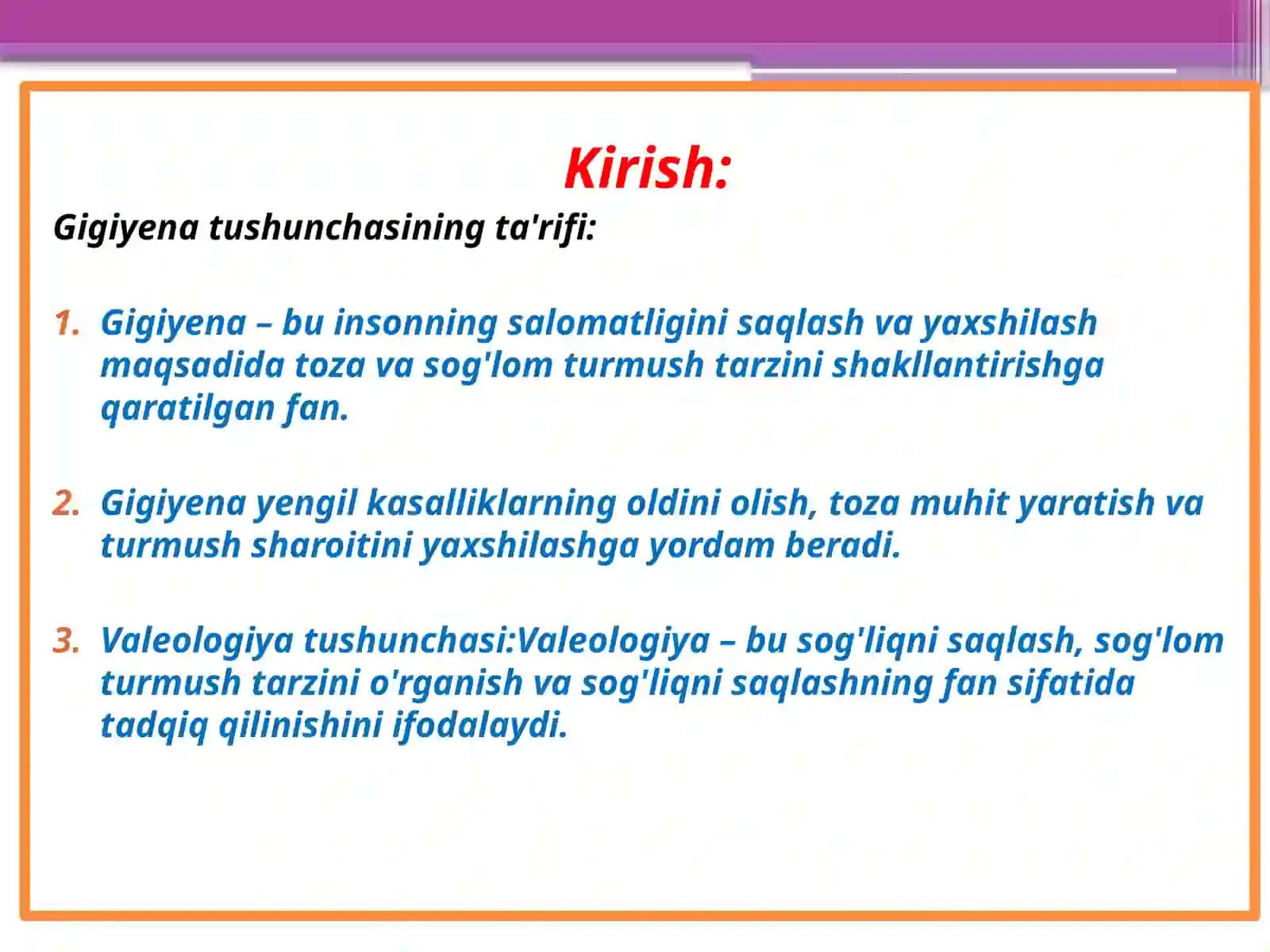 Gigiyena’mavzusida 3