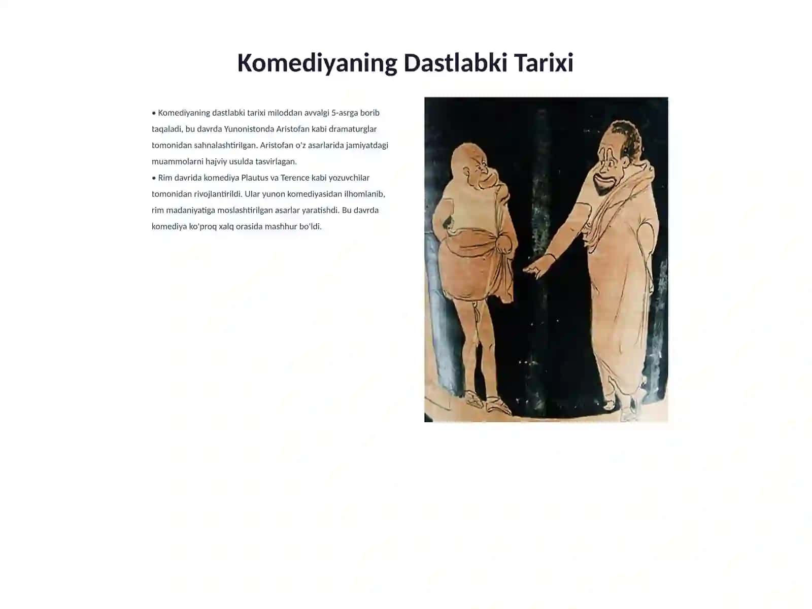 Komediyaning xususiyatlari 3