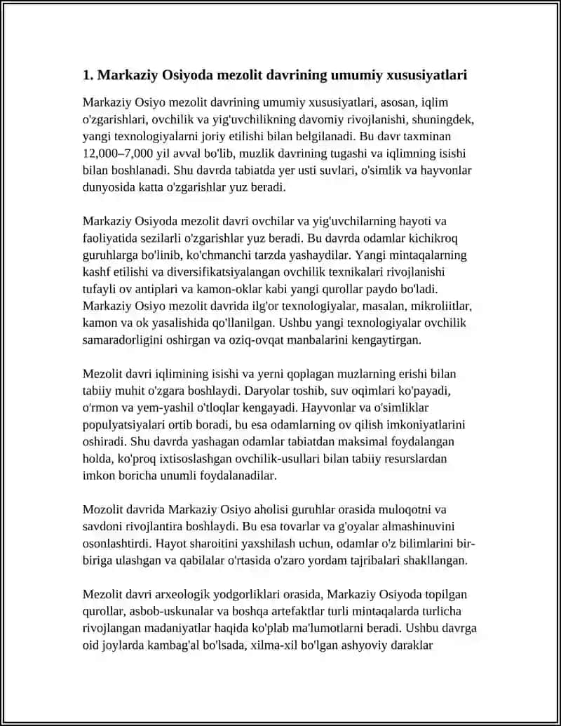 MARKAZIY OSIYONING MEZOLIT DAVRI YODGORLIKLARI 3