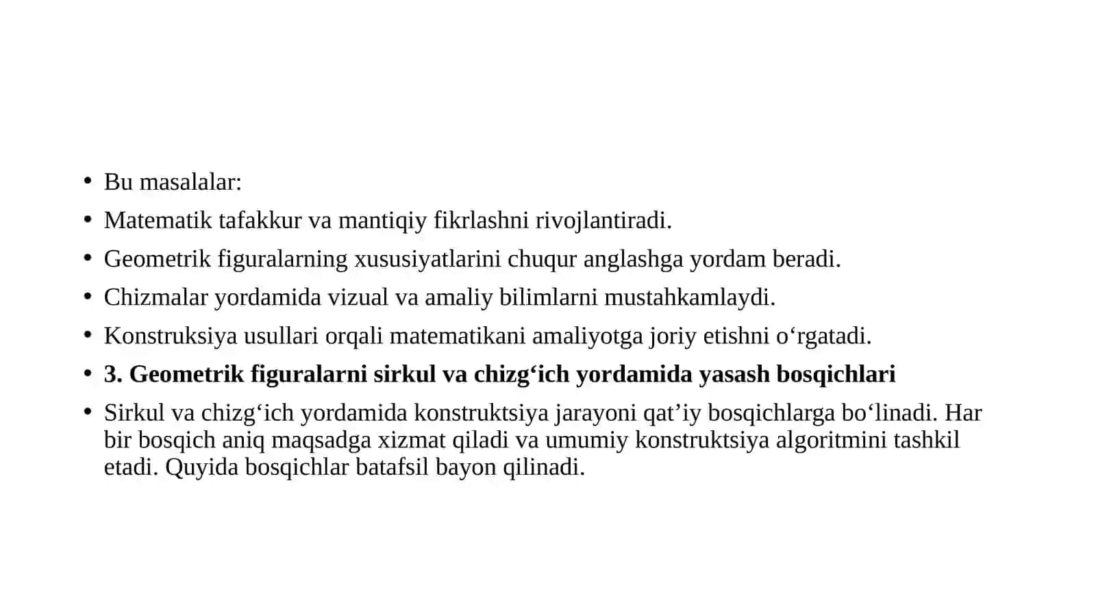 Yasashga doir geometrik masalalar tushunchasi 3