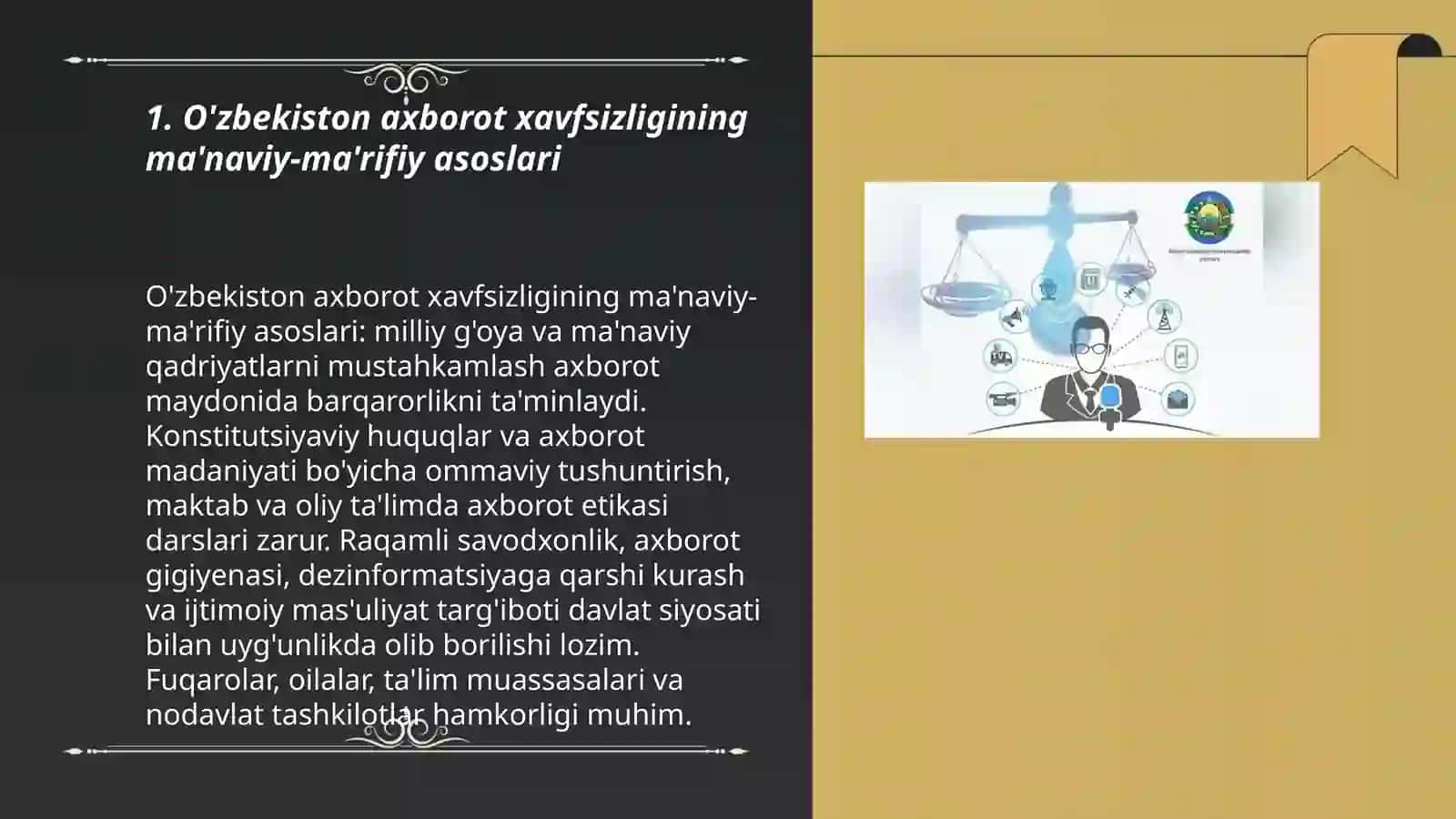 O'zbekiston axborot xavfsizligining ma'naviy va huquqiy asoslari 3