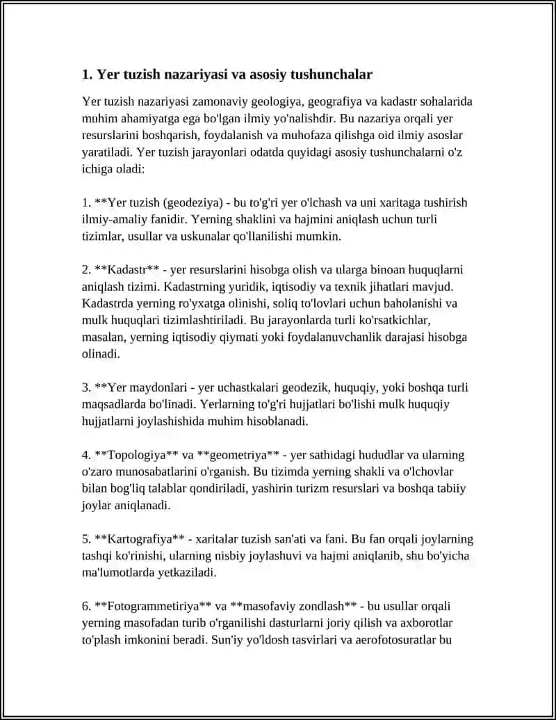 Yer Tuzishni Organish 3