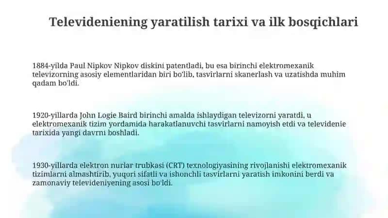 Televideniening yaratilishi va standartlari 3