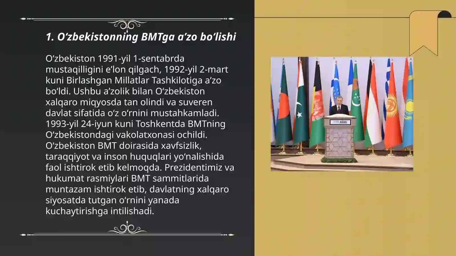 Oʻzbekiston jahon hamjamiyati tomonidan tan olinishi va xalqaro tashkilotlar bilan hamkorlikni yoʻlga qoʻyishi 3