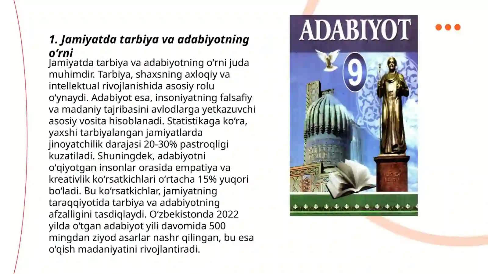 Jamiyat tarbiyada adabiyot va sanʼatning oʻrni 3