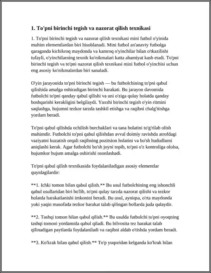 MINI FUTBOLDA TEXNIK-TAKTIK HARAKATLAR VA TEXNIKALAR 3