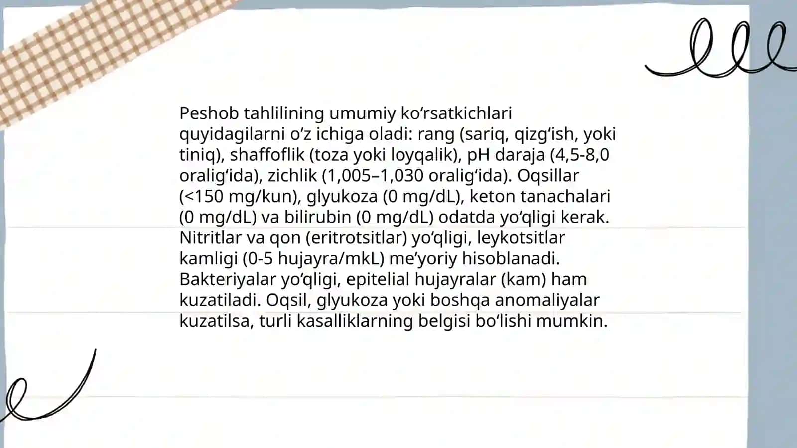 Peshob tahlili normal ko‘rsatkichlari va klinik diagnostik ahamiyati 3