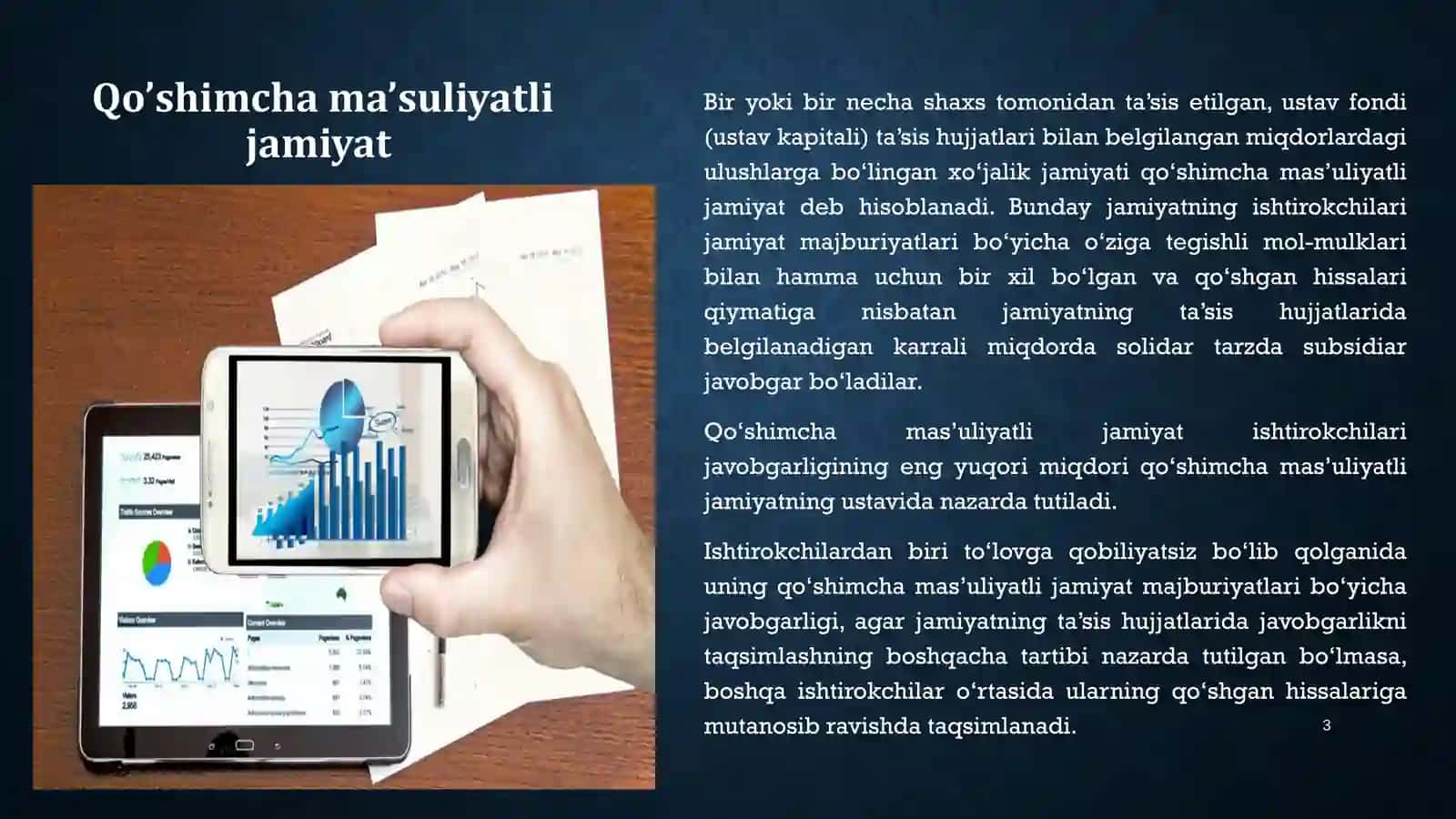 Mas’uliyati cheklangan jamiyat va qo‘shimcha mas’uliyati cheklangan jamiyatlarning ustav fondini kamaytirish tartibi(bundan buyon matnda jamiyat). 3