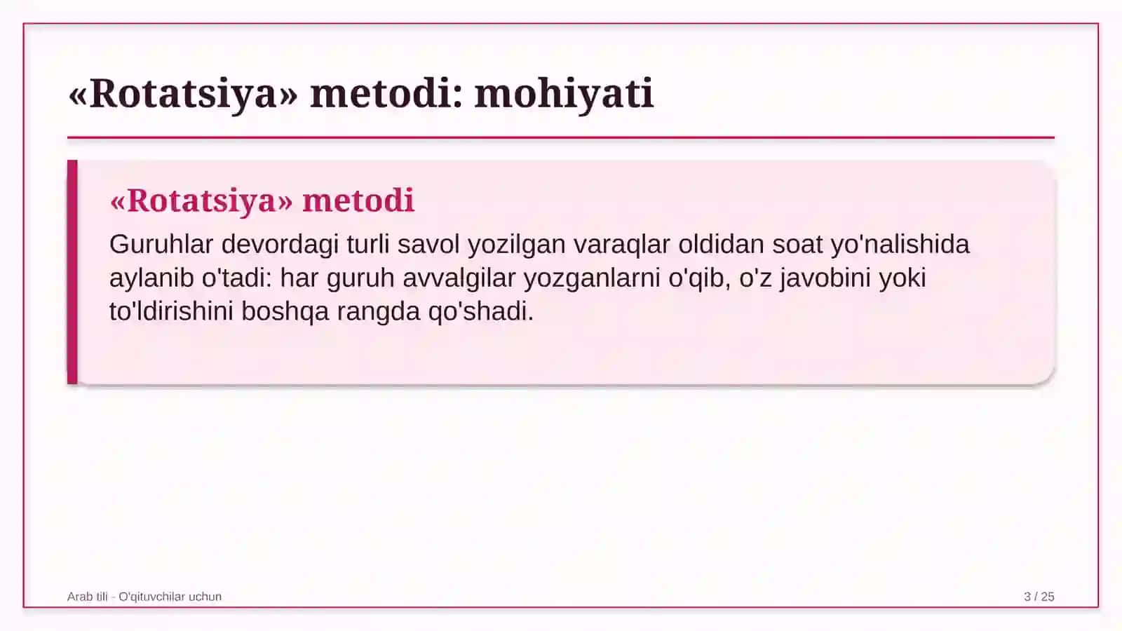arab tili darslarida rotatsiya metodidan foydalanish 9812 3