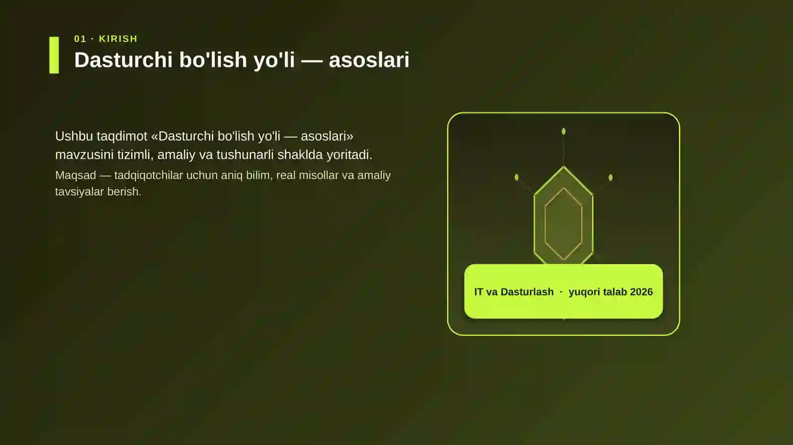 Dasturchi bo'lish yo'li — asoslari 3