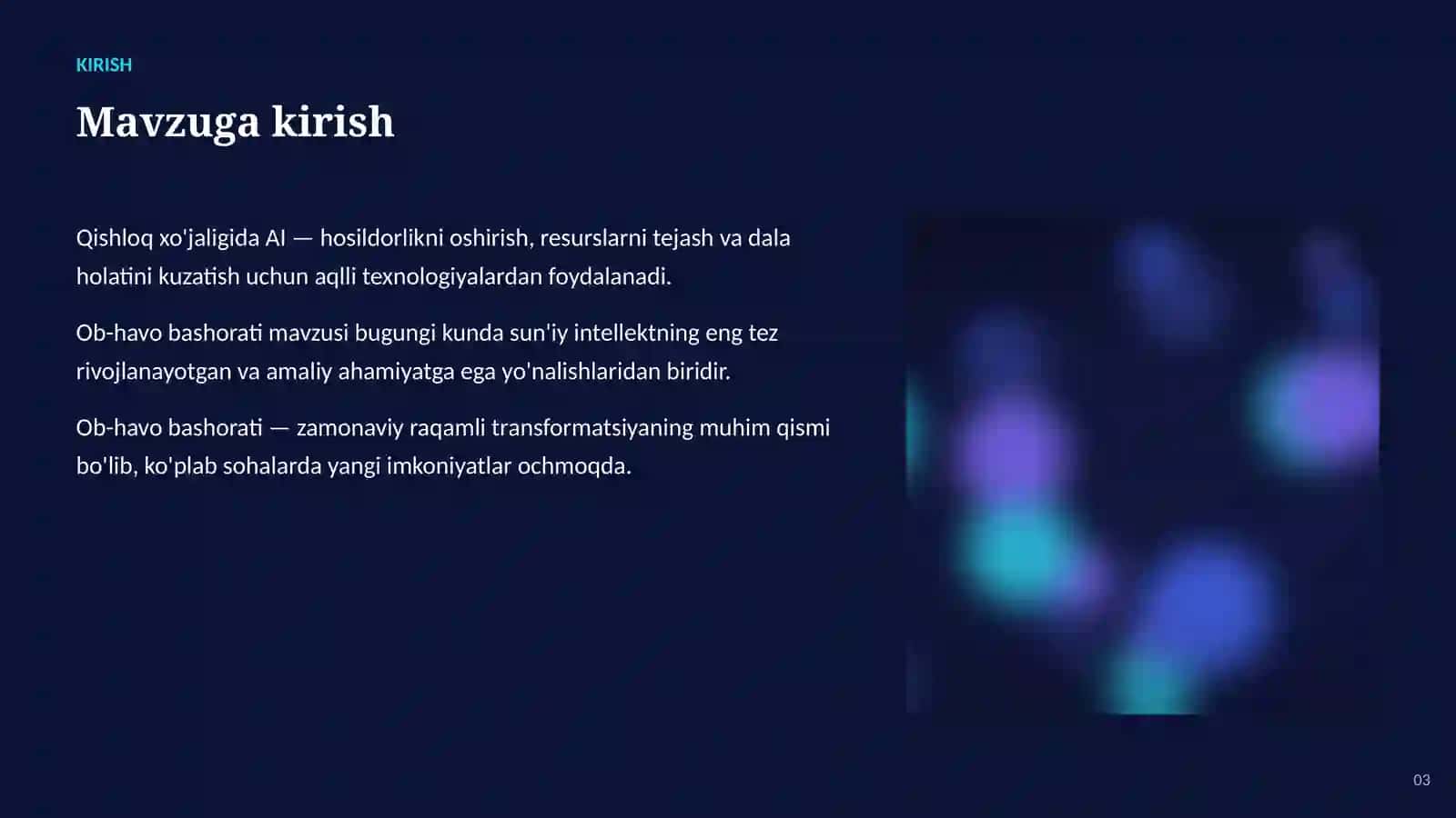 SUN'IY INTELLEKT • AI QISHLOQ XO'JALIGIDA 3