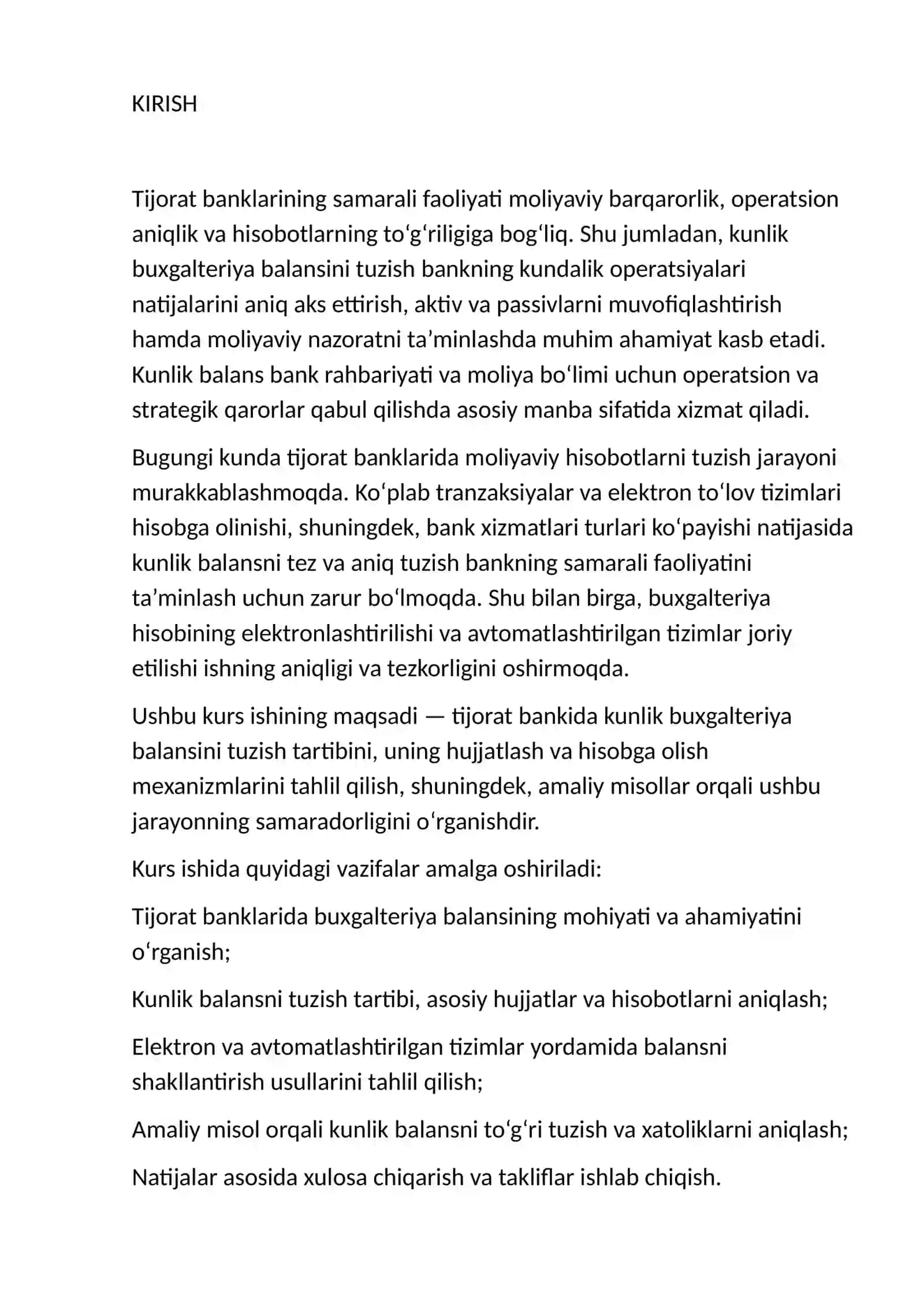 TIJORAT BANKIDA KUNLIK BUXGALTERIYA BALANSINI TUZISH TARTIBI 3