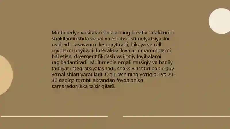 Maktabgacha ta’lim tashkilotida multemedia vositalaridan foydalanish orqali bolalarda kreativ tafakkurni rivojlantirish 3