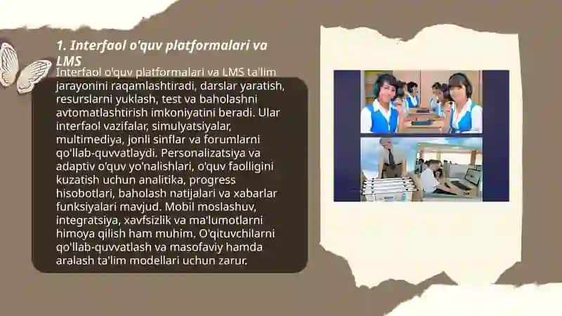 Interfaol o'quv platformalari va LMS 3