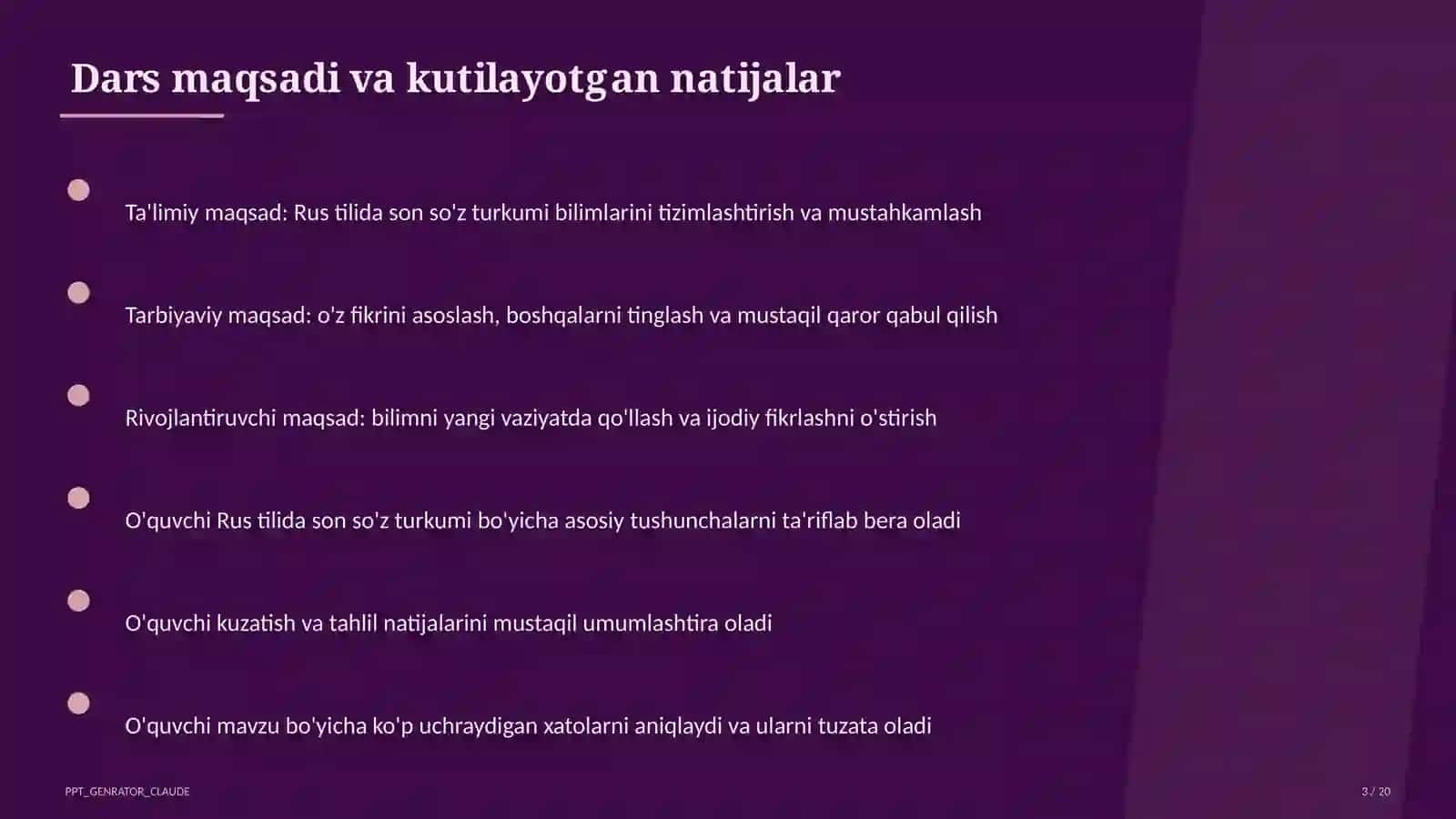 Rus tilida son so'z turkumi (6-sinf) 3