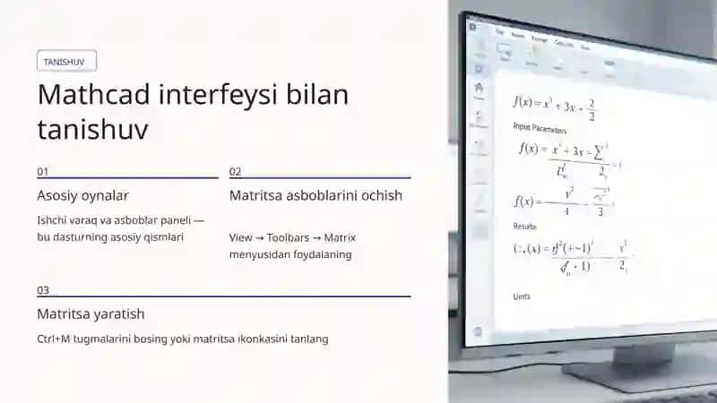 Mathcad dasturida Matritsa ustida amallarni hisoblash 3