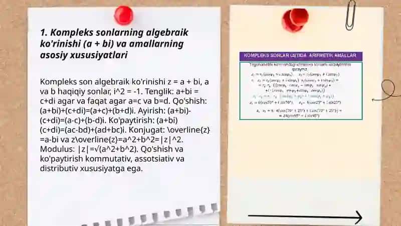 Kompleks sonlar ustida amallar 3