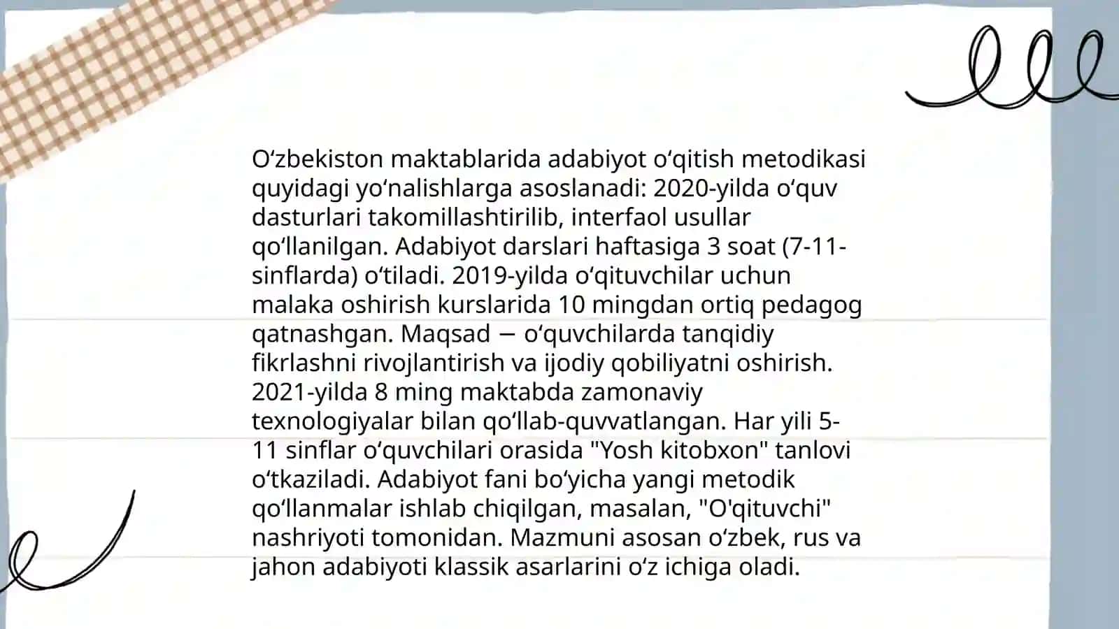 Oʻzbekiston maktablarida adabiyot oʻqitish metodikasi 3