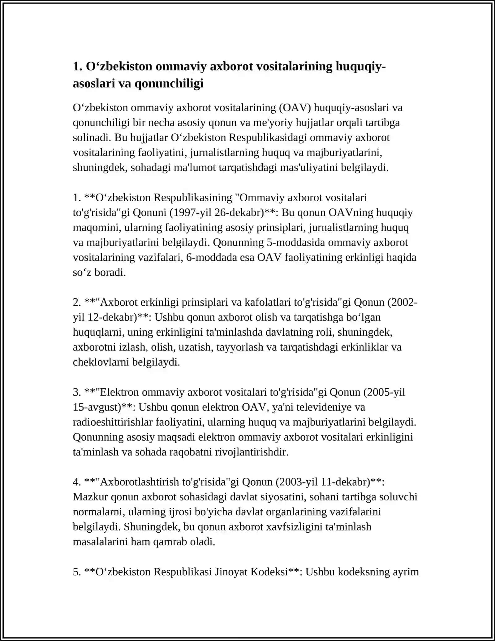 O‘ZBEKISTON RESPUBLIKASI OLIY TA’LIM FAN VA INNOVATSIYA VAZIRLIGI SAMARQAND DAVLAT CHET TILLAR INSTITUTI XORIJIY TIL VA ADABIYOTI YO'NALISHI (KECHKI) MUSTAQIL ISH 3