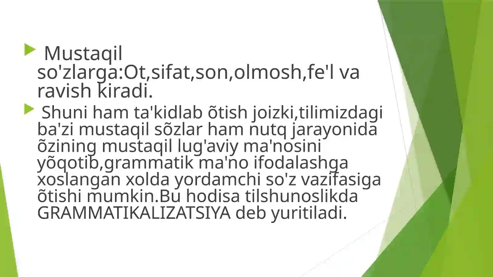 Mustaqil so'z turkumlari 3