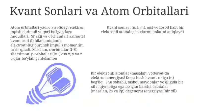 Atom Orbitallari va Kvant Sonlari 3