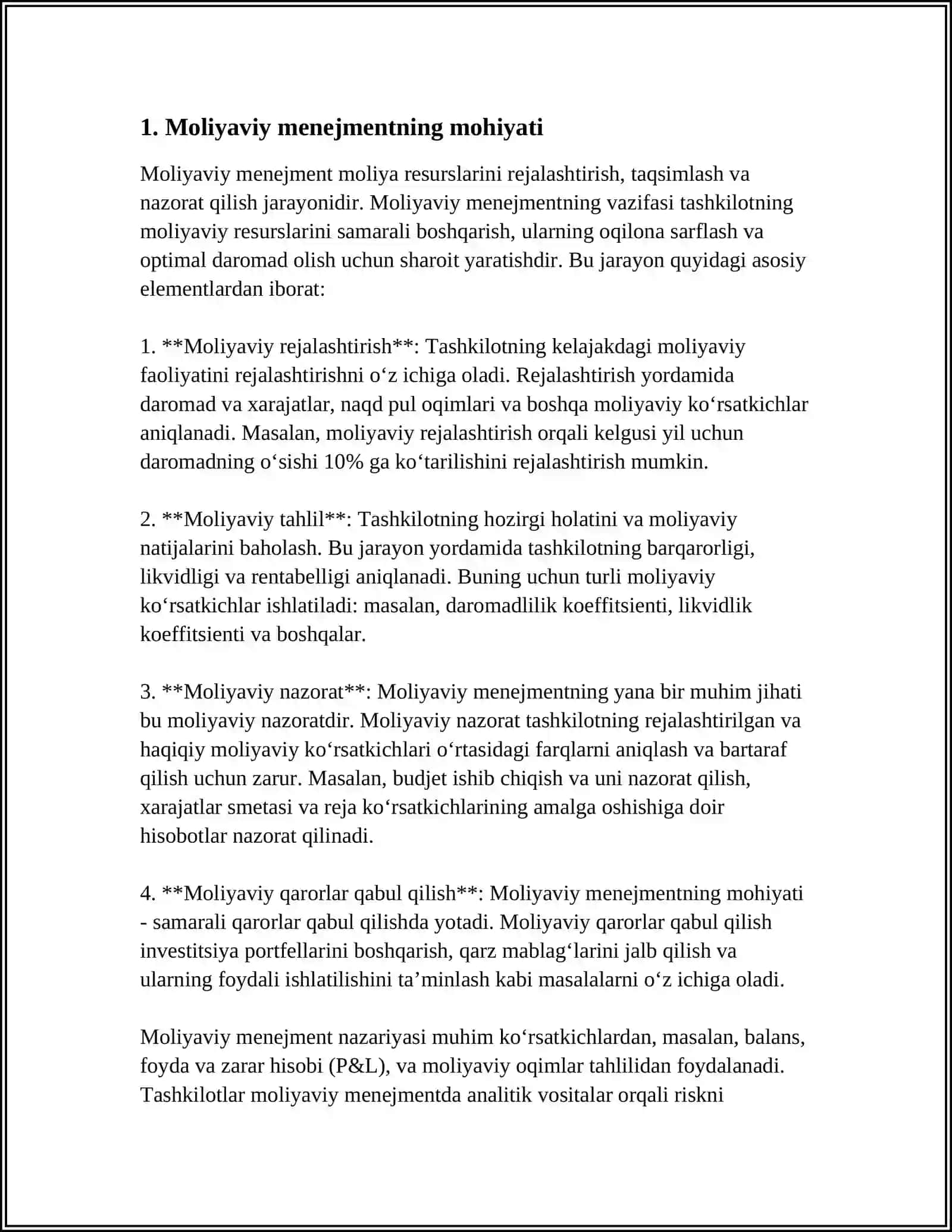 MOLIYAVIY MENEJMENTNING PREDMETI VA FUNKSIYALARI 3