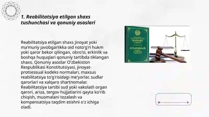 REABILITATSIYA ETILGAN SHAXSGA YETKAZILGAN ZIYONNI QOPLASH VA UNING BOSHQA HUQUQLARINI TIKLASH TARTIBI 3