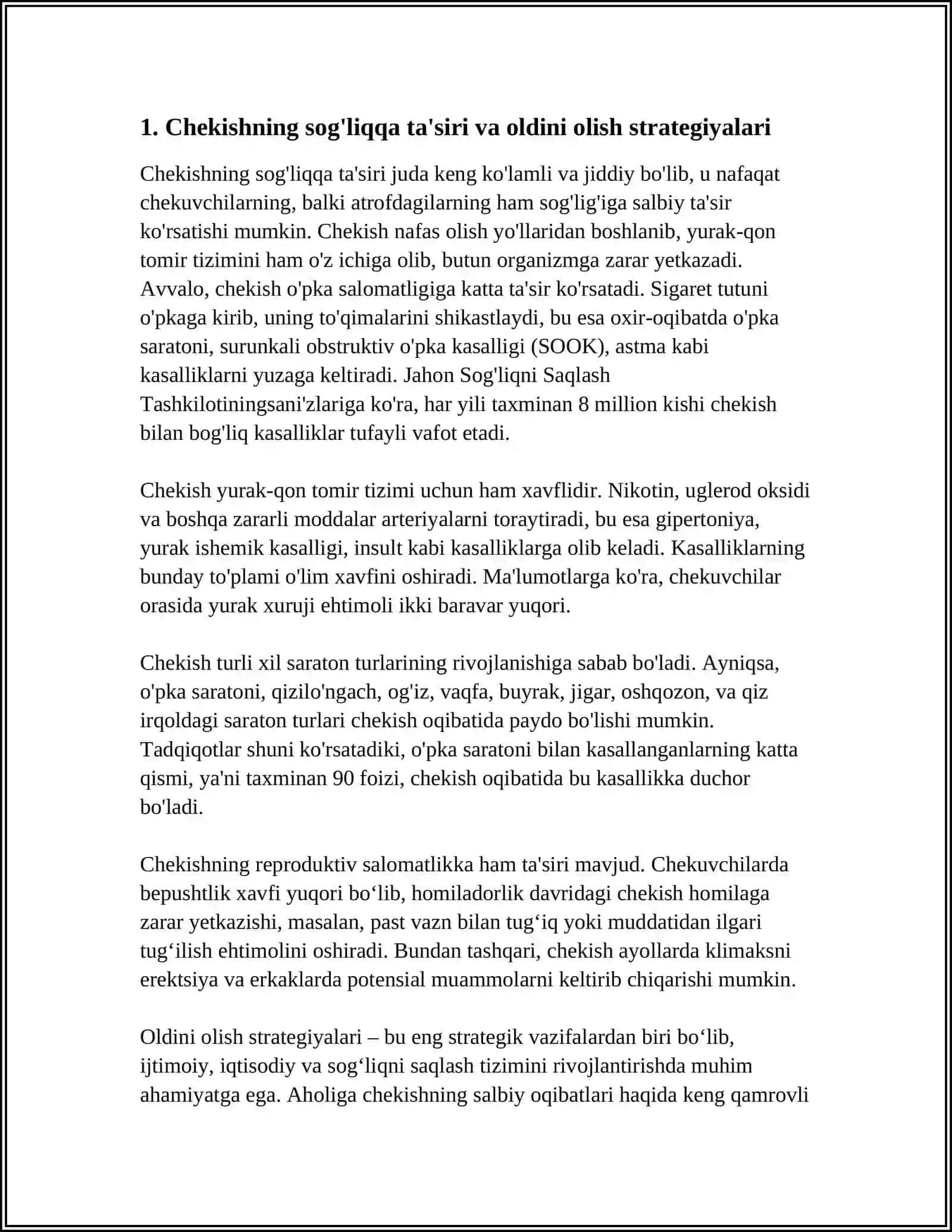 ZARARLI ODATLAR BILAN KURASH ( CHEKISH, ALKOGOLIZM VA GIYOHVANDLIK) 3