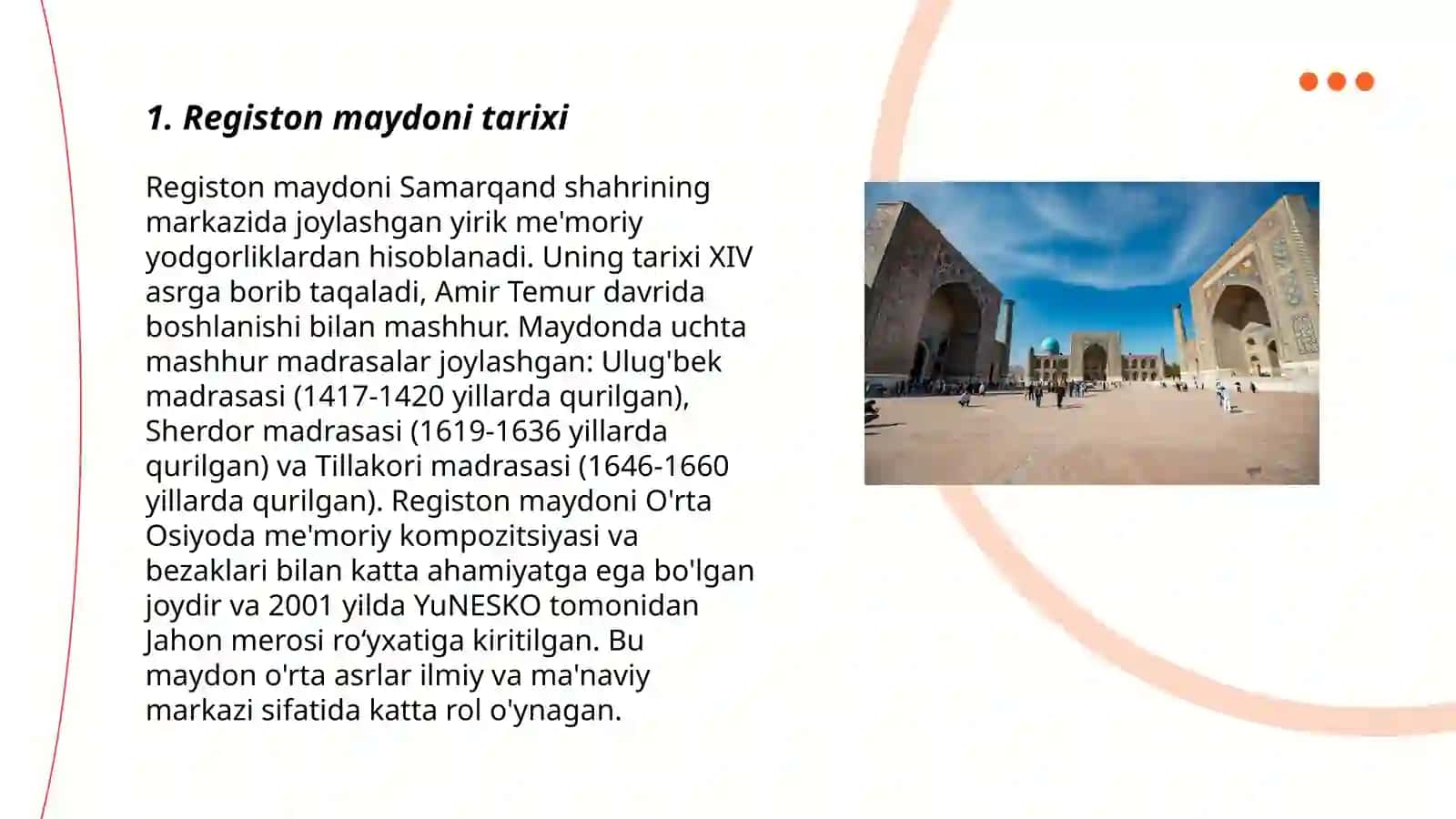Samarqand Registon maydoni 3