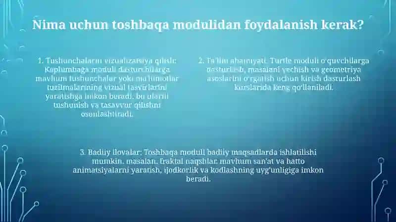 Turtle Moduli 3