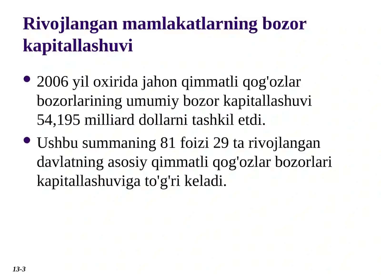 Xalqaro qimmatli qog'ozlar bozorlari 3