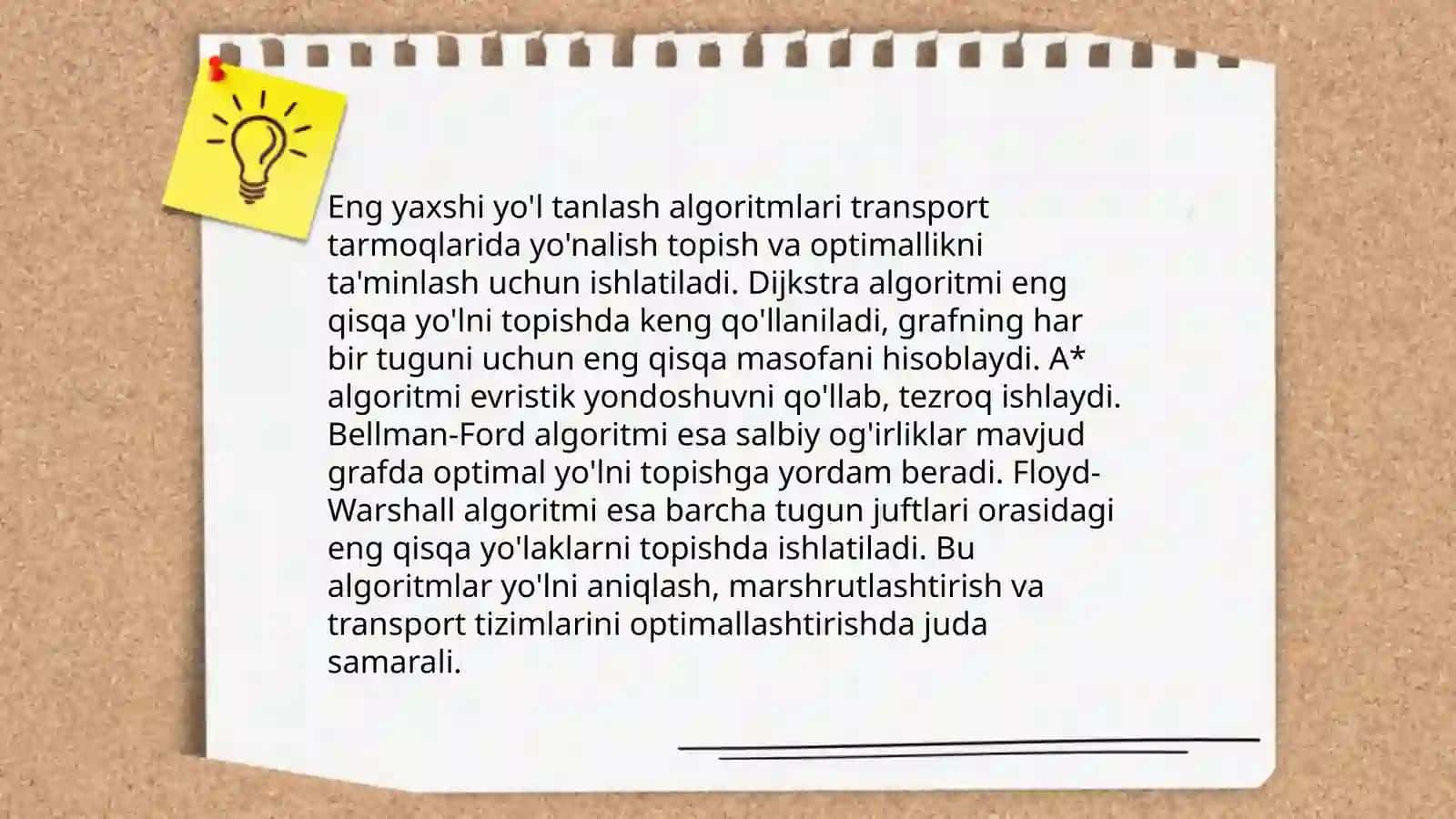 Eng optimal marshrutlarni aniqlash algaritmi 3