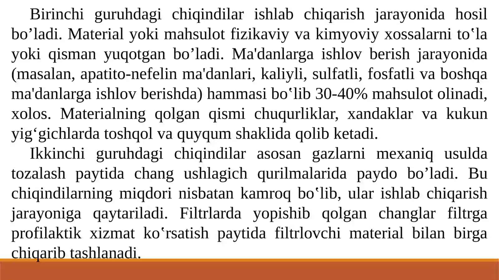 CHIQINDILARNI HOSIL BO’LISH MANBALARI VA SABABLARI, ULARNING SINFLANISHI 3