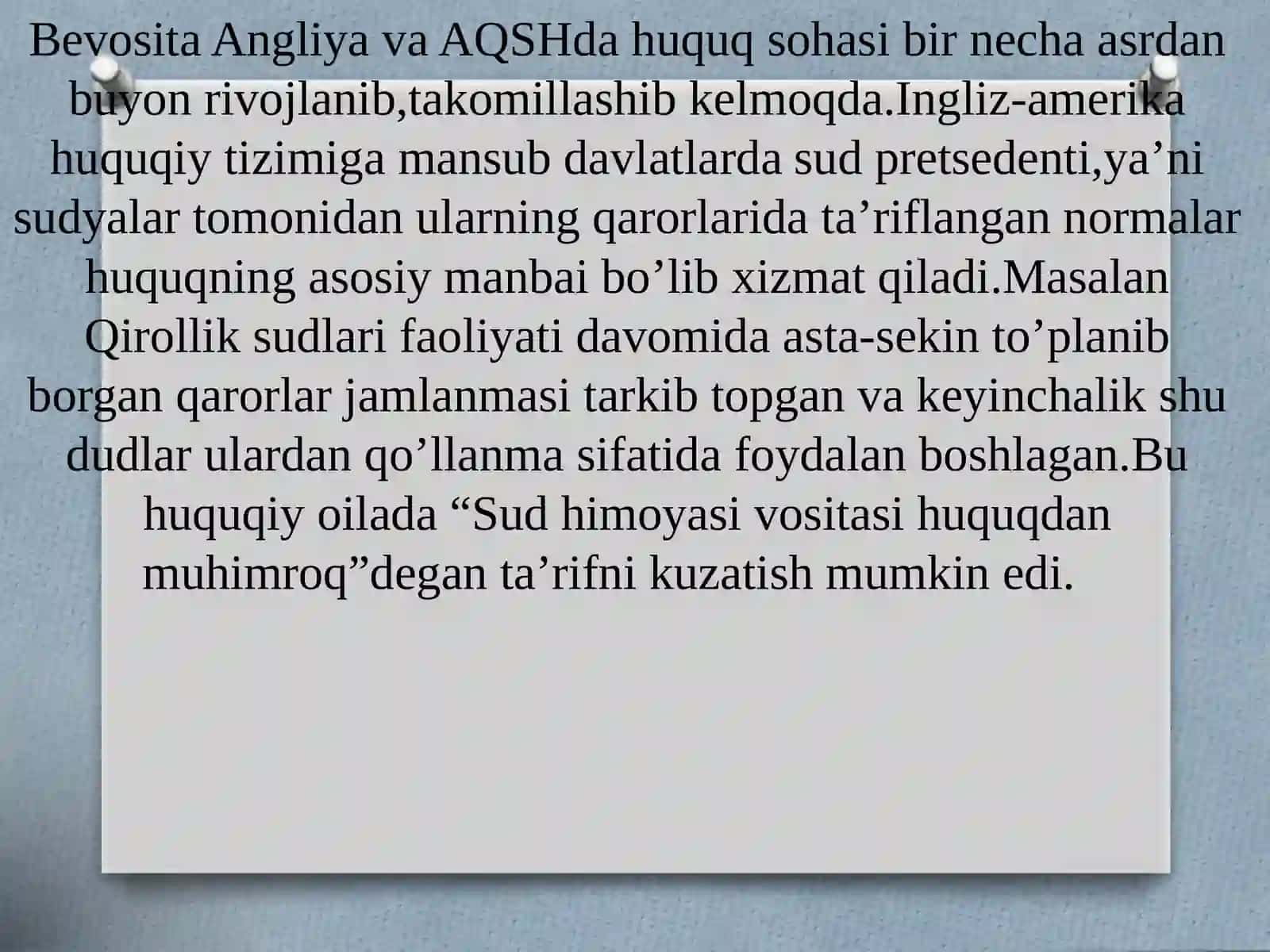 Angliya va AQSH da huquqning asosiy manbalari 3