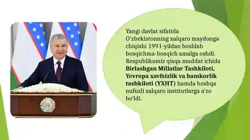 Mustaqil O‘zbekiston xalqaro munosabatlar tizimida 3
