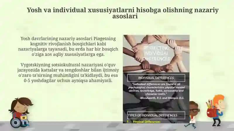 Bolaning yosh va individual xususiyatlarini hisobga olish tamoyili 3