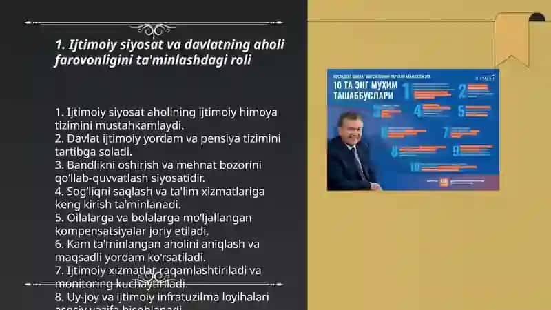 O‘zbekistonda ijtimoiy sohada amalga oshirilayotgan o‘zgarishlar mazmuni va mohiyati 3